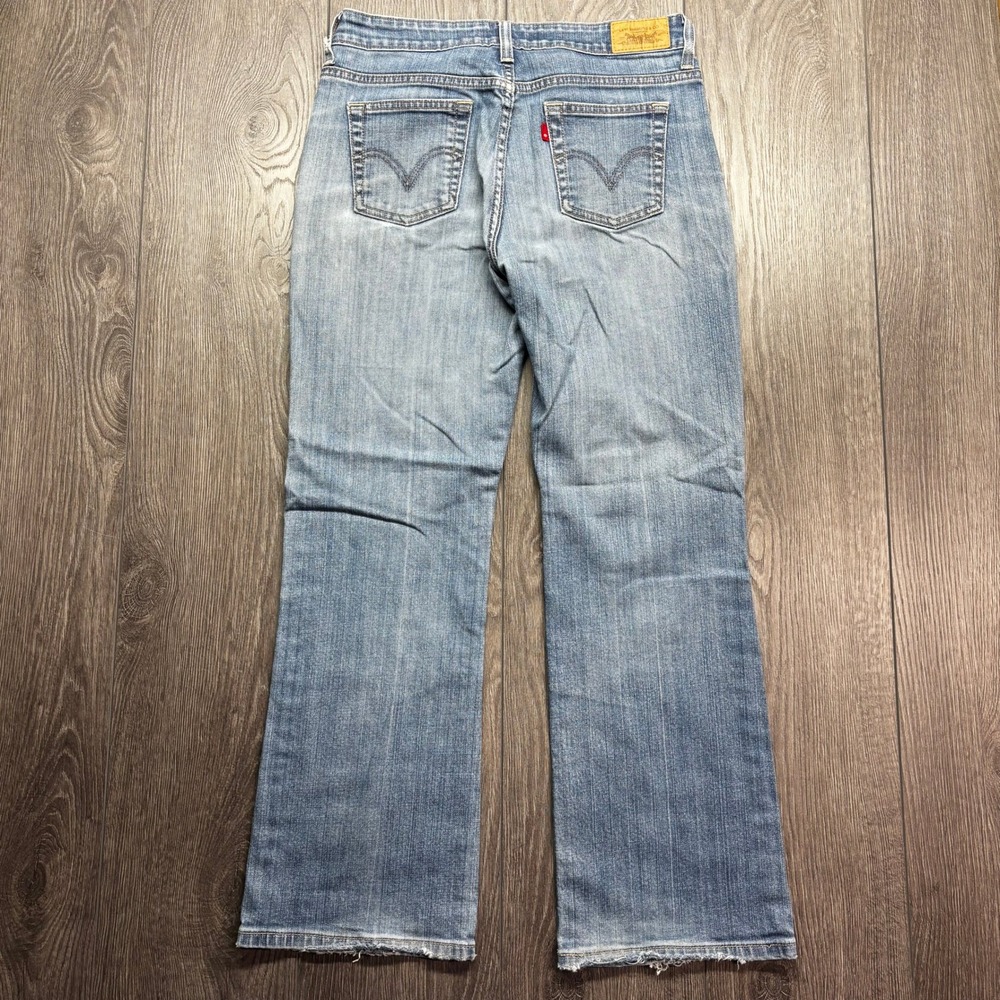 Levis 515 Bootcut Jeans Womens 8P Y2k Medium Wash Blue Denim Stretch Distressed